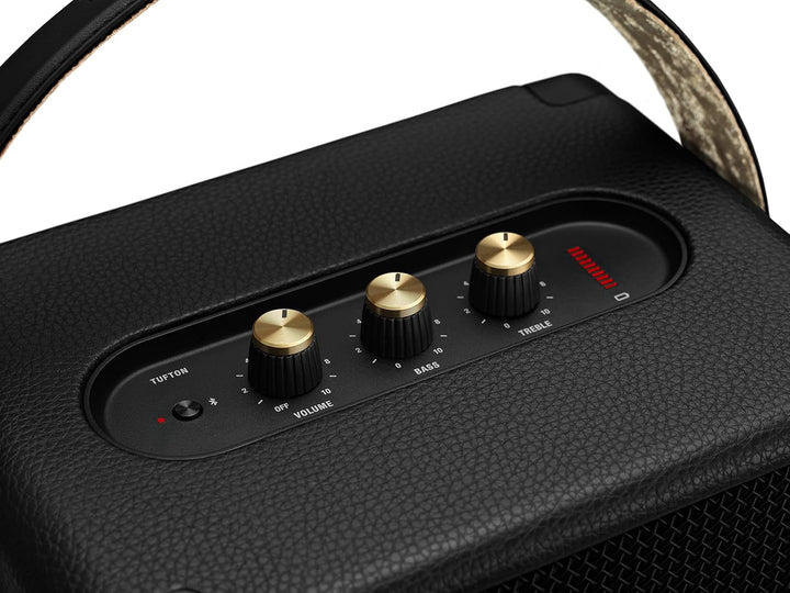 Marshall Tufton Outdoor Tragbarer Bluetooth Partylautsprecher, IPX2 wasserbeständig – Schwarz und Me