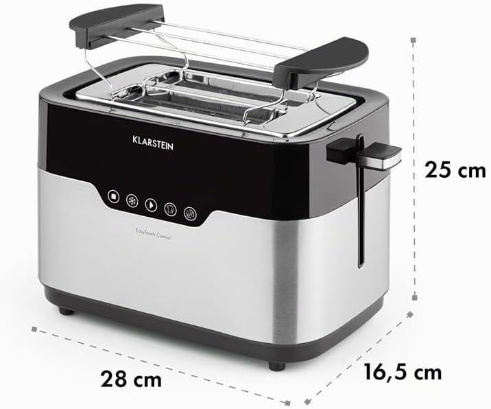 Klarstein Arabica Toaster - 920W, Touch-Bedienfeld, LED-Display, Auftau, Aufwärm- und Abbruchfunktio