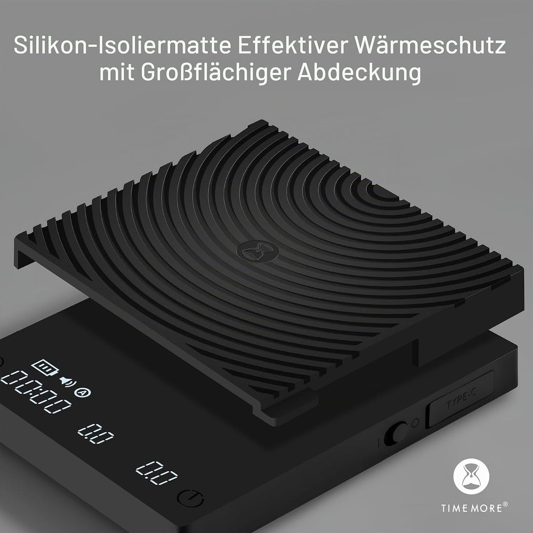 TIMEMORE Black Mirror Mini, digitale Kaffeewaage mit Timer, 2 kg/0,1 g, Durchflussrate-Funktion, kom
