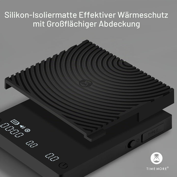 TIMEMORE Black Mirror Mini, digitale Kaffeewaage mit Timer, 2 kg/0,1 g, Durchflussrate-Funktion, kom