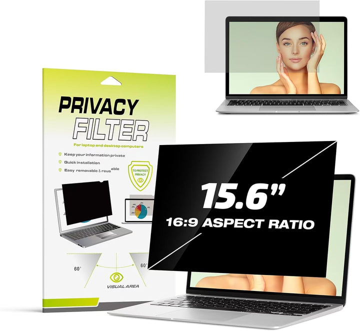 Fluflyer 15,6 Zoll Laptop Blickschutzfolie 16:9, Anti-Blaulicht, Blendfrei, Augenschutz, Anti-Reflex