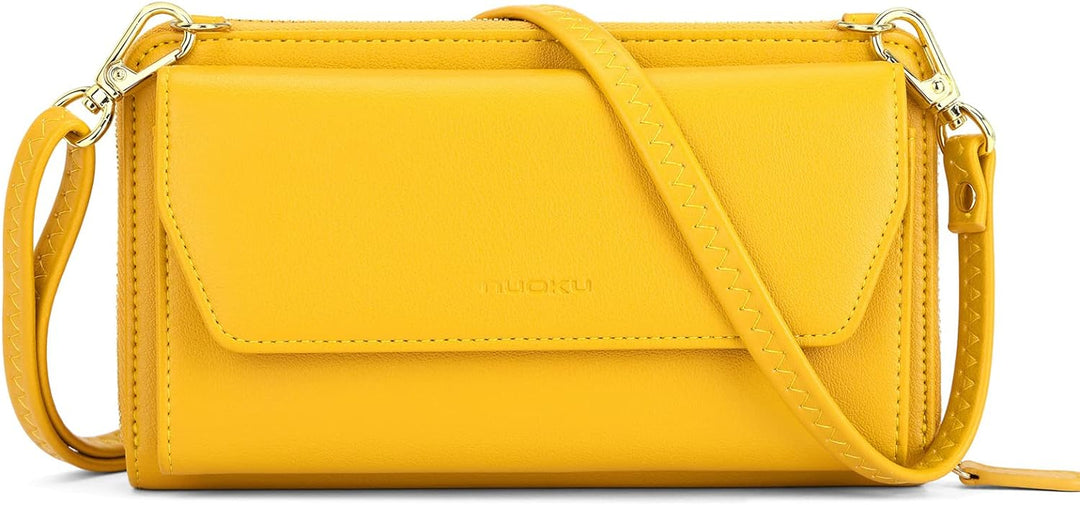 nuoku Geldbörse Damen mit RFID, Kleine Portemonnaie Damen mit Kreditkarten Etuis, Handytasche zum Um