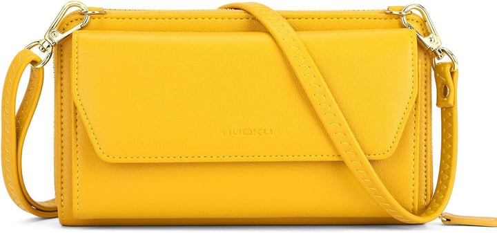 nuoku Geldbörse Damen mit RFID, Kleine Portemonnaie Damen mit Kreditkarten Etuis, Handytasche zum Um