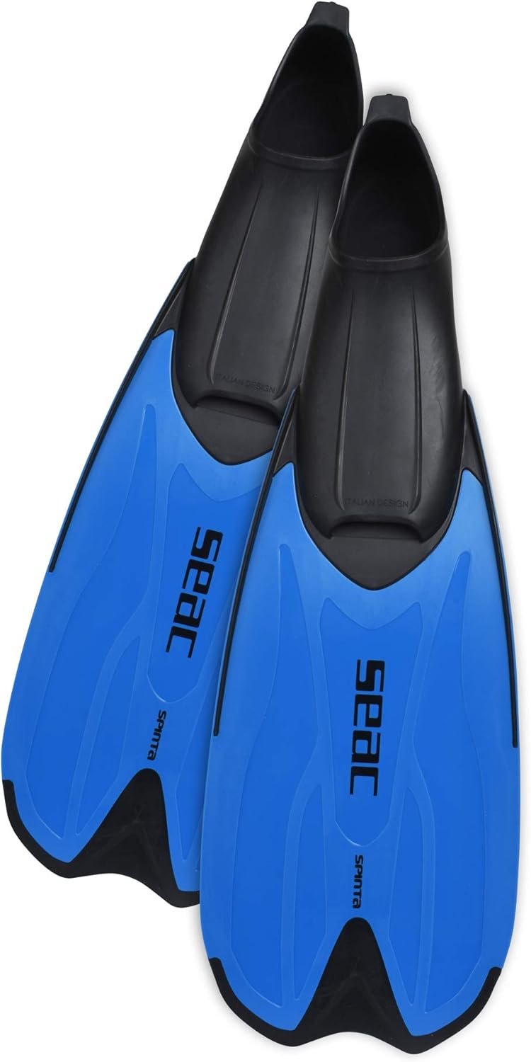 SEAC Unisex-Adult Spinta Set mit Schuh-Flossen, Unterwassertauchmaske und Spritzschutz-Schnorchel fü