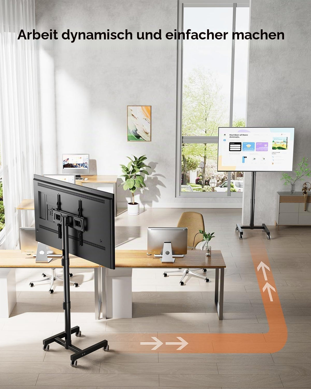 FORGING MOUNT TV Ständer Rollbar für 23-60 Zoll Plasma/LCD/LED Fernseher | Fernsehständer mit Rollen