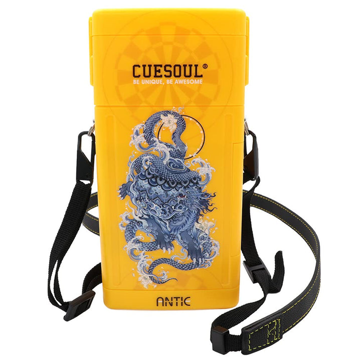 CUESOUL ANTIE Hard Dart Case, Hält 6 Steeldarts/Soft Tip Darts und zusätzliches Zubehör, mit Vier my
