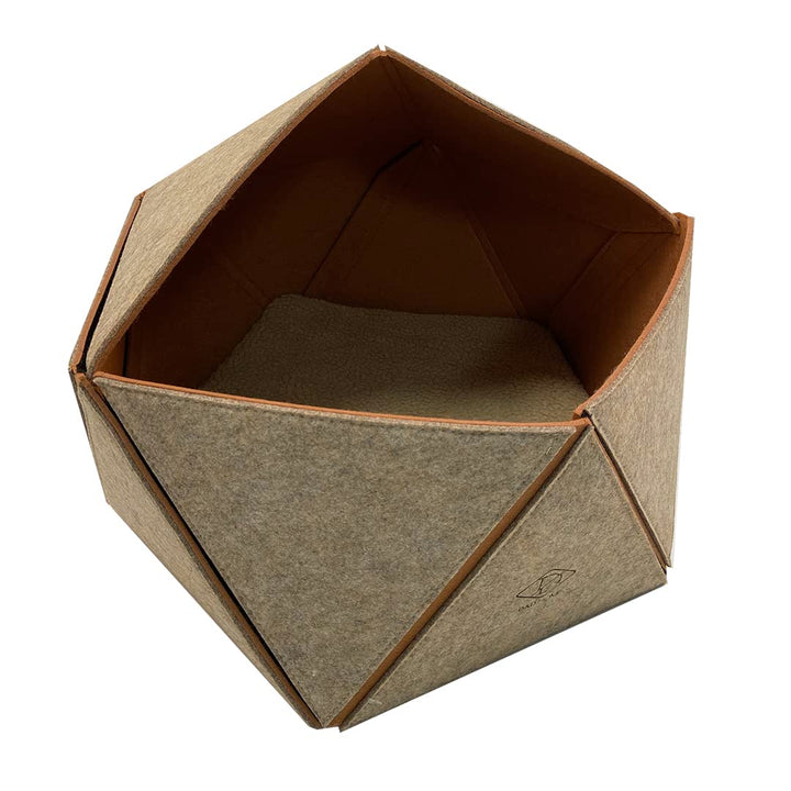 D&D Home, Vilten kattenhuisje Logan 51 x 51 x 41 cm, Sandbraun, Verschiedene Sandfarben, Katze