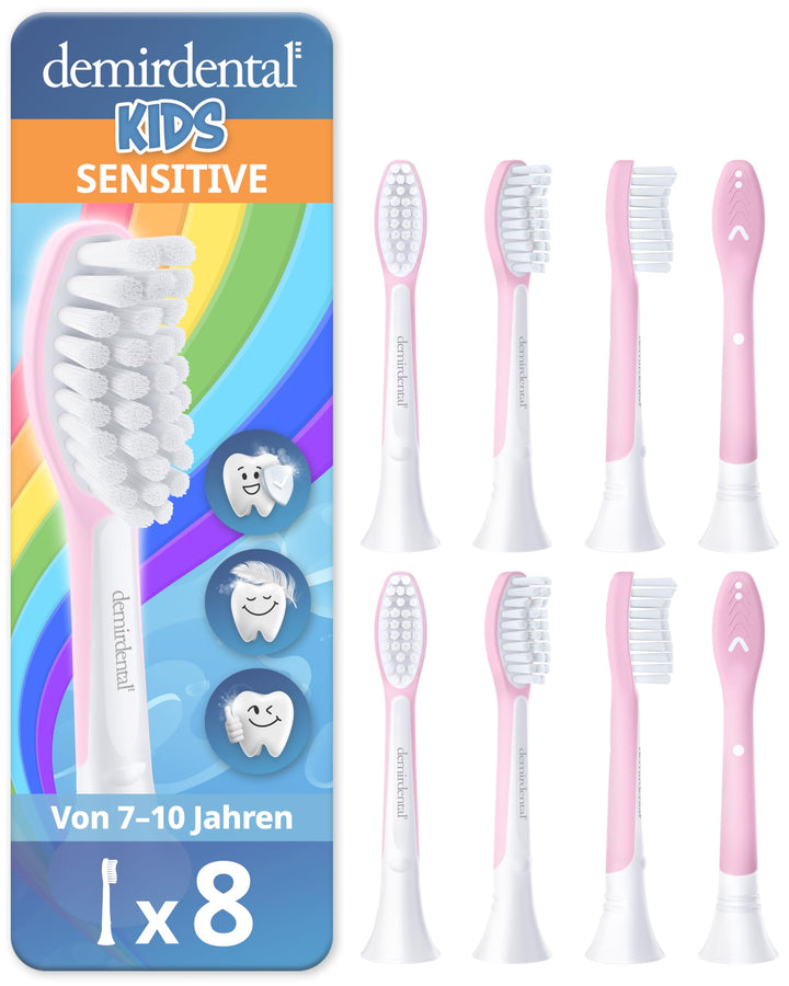 demirdental Kinder Ersatzbürsten passend für Philips Sonicare Kids, Bürstenköpfe ab 7 Jahre, entspri
