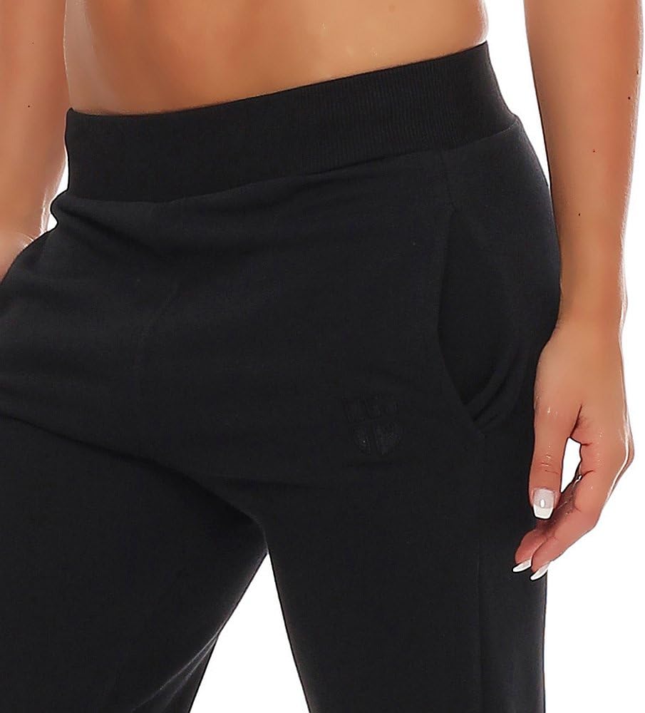 Gennadi Hoppe Damen Jogginghose Trainingshose Sweat Pants Sporthose Fitness Hose XS Schwarz (Black),