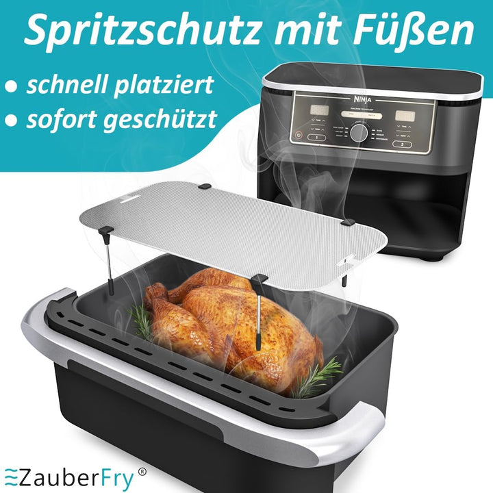 ZauberFry Spritzschutz, Effektiver Edelstahl Fettspritzschutz kompatibel mit Ninja AF500EU, Cosori D