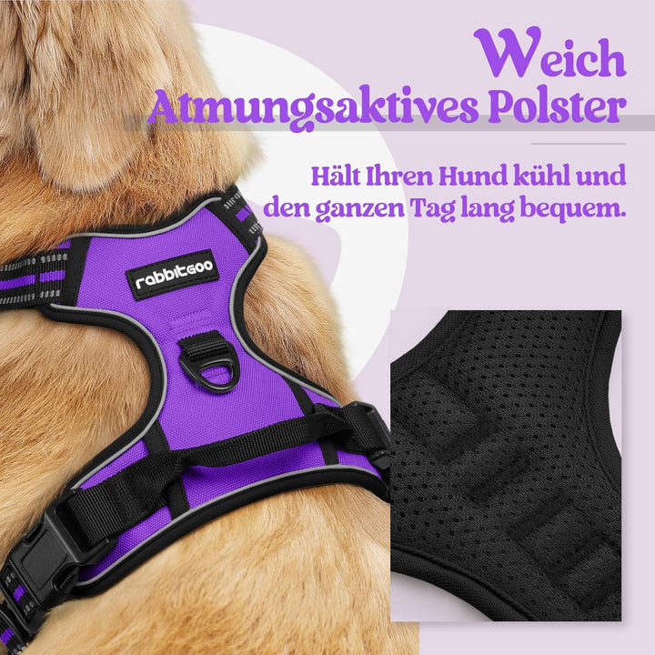 rabbitgoo Hundegeschirr Mittelgrosse Hunde, Anti Zug Geschirr mit Kontrolle, No Pull Verstellbar Hun