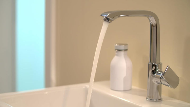 hansgrohe Wasserhahn Metris (Armatur mit Auslauf Höhe 230mm und Zugstangen-Ablaufgarnitur) Chrom Chr