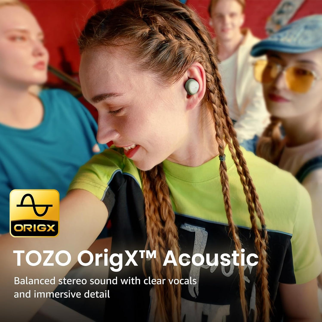 TOZO A1 In-Ear Kopfhörer Kabellos Bluetooth 5.3 mit 2 Mikrofonen für KI-Anrufe, App-Steuerung, 32 St