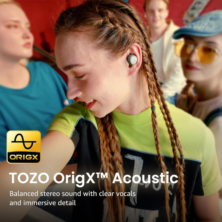 TOZO A1 In-Ear Kopfhörer Kabellos Bluetooth 5.3 mit 2 Mikrofonen für KI-Anrufe, App-Steuerung, 32 St