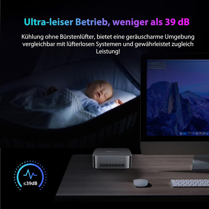 Blackview MP80 Mini PC Intel N97 CPU (bis zu 3,6 GHz) 16GB LPDDR5 RAM 512GB M.2 SSD, Mini Computer W