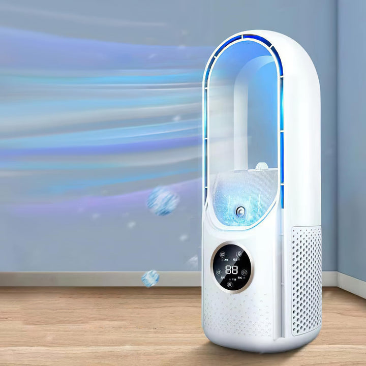 Rotorloser Ventilator,Turmventilator Leise, Touch, Timer, LED-Display 6 Stufen Tower-Ventilator Säul