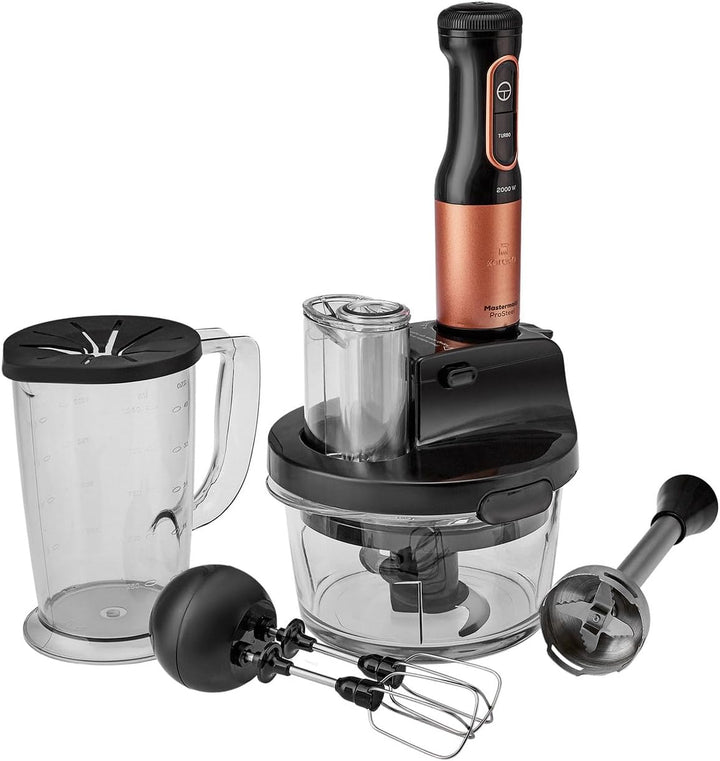 Karaca Mastermaid Küchenroboter aus Stahlglas, Langer Mixer, 2500 W, Black Copper