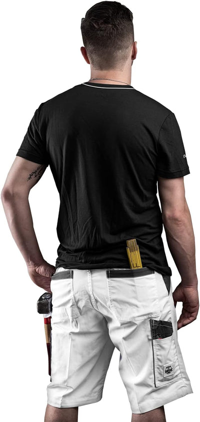 Handyman Herren-Arbeitshose kurz - Männer-Arbeitshosen mit Stretch-Bund aus 35% Baumwolle leicht & b