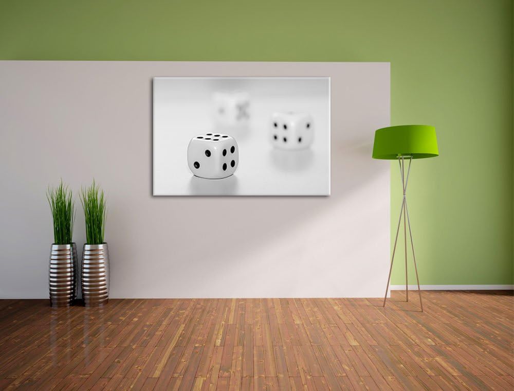 Pixxprint Klassische Würfel auf Leinwand, XXL riesige Bilder fertig gerahmt mit Keilrahmen, Kunstdru