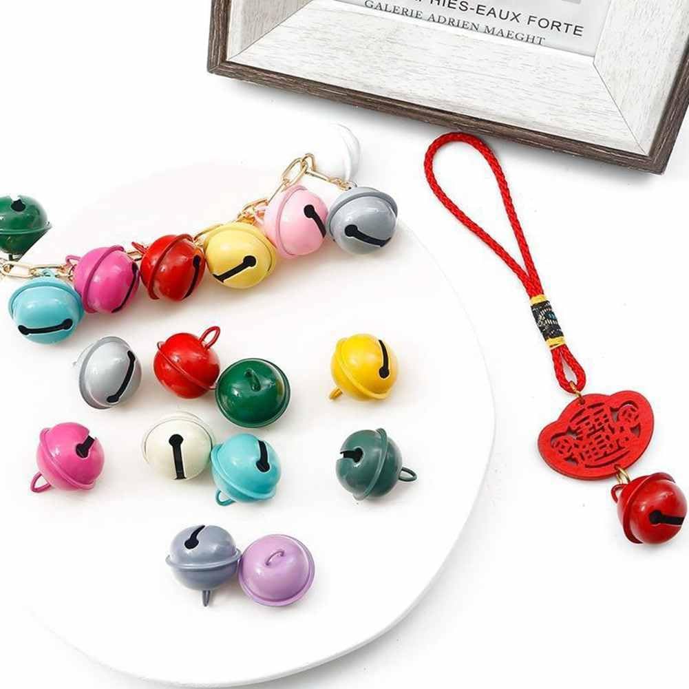 50 Stück Kleine Glöckchen 21.5mm Bunt Glocke Schellen zum Basteln Metallglöckchen Weihnachtsglocke B