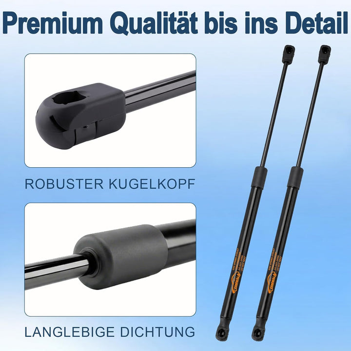 2Pcs Heckklappe Dämpfer Gasdruckfeder kompatibel für VW Polo 6R 6C 1.2L | Schrägheck 2011-2014, für