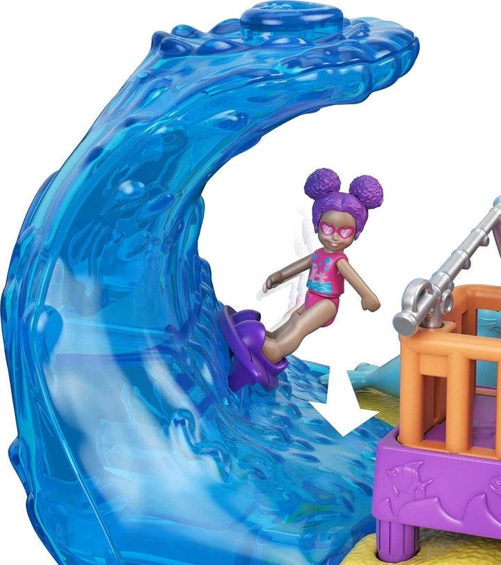 Polly Pocket GTM68 - Pollyville Sonnenstrand, kleine Puppe, Tierfigur, tolles Spielzeug Geschenk für
