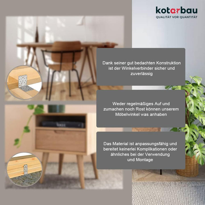 KOTARBAU Lochplatten 97 x 20 mm Verzinkt Silber Flachverbinder Holzverbinder Innen – Aussenbereich L