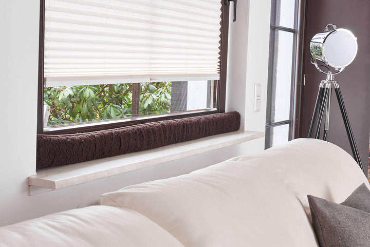 K. & N. Schurwolle 551 Schurwoll-Zugluftstopper für Fenster 150 cm, Braun