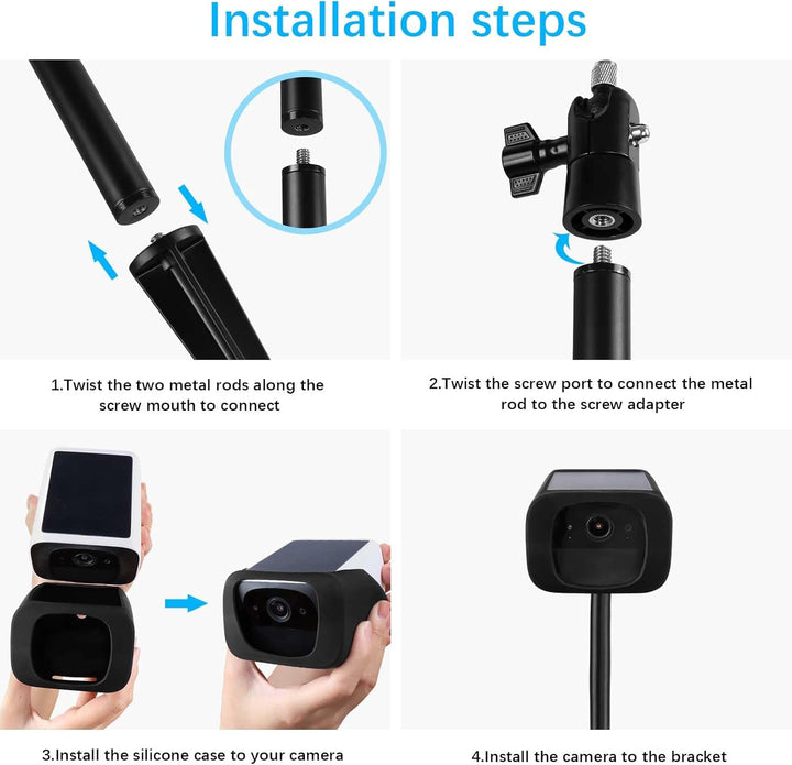 HOLACA Halterung Kompatibel mit eu-fy Security SoloCam S220 (Kamera Nicht enthalten), Silikonhülle +