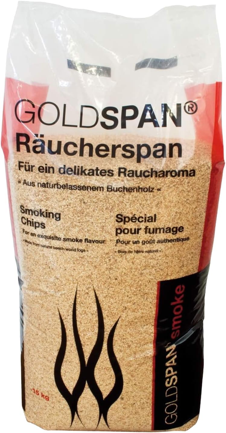 Goldspan smoke I Räucherspäne I B 10/40 I Körnung 3,0-5,0mm I 15kg B 10/40 I Körnung: 3,0-5,0mm, B 1