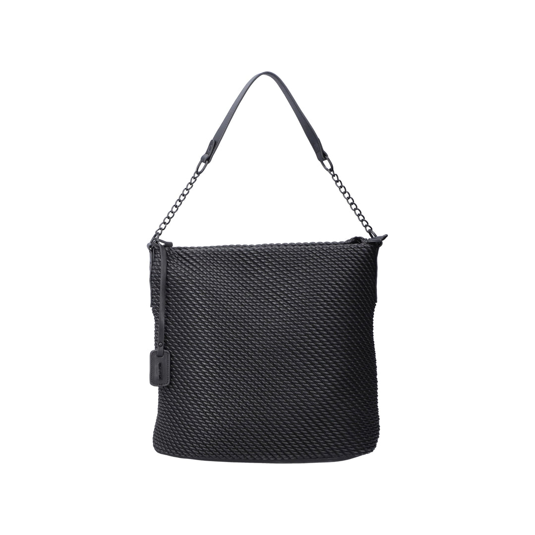 Rieker Damen H1331 Hobo Bag, S Schwarz, Schwarz