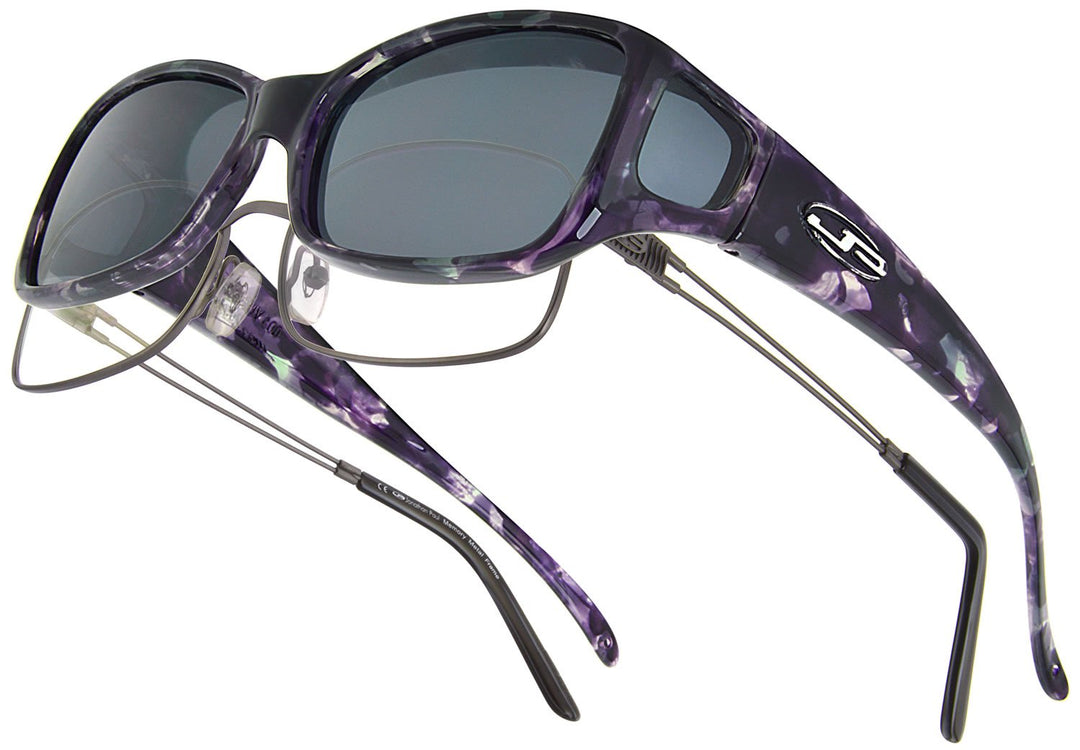 Jonathan Paul Eyewear Fitovers Mittel Perlmutt Perlmutt-Sonnenbrille, polarisiert, Grau