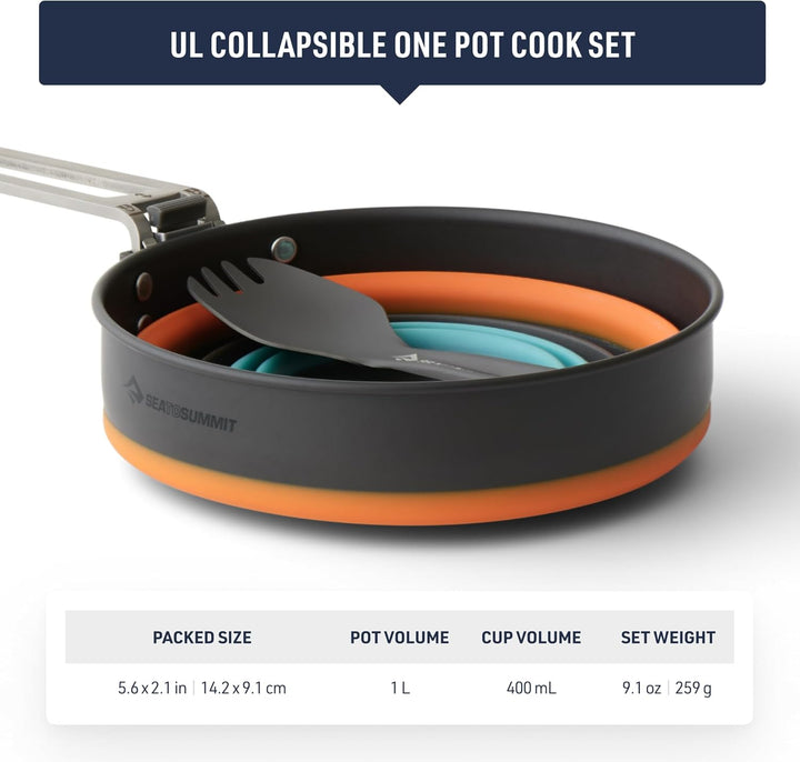Sea to Summit - Frontier Ultralight Collapsible One Pot Cook Set - 1 Person, 3-teilig - 1 L Topf + B