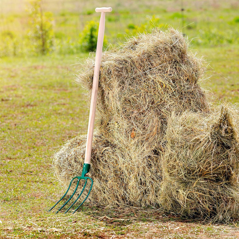 KADAX Heugabel, Forke, Spatengabel, Grabegabel, Mistgabel, Gabel für Garten, Drahtgabel mit Holzstie