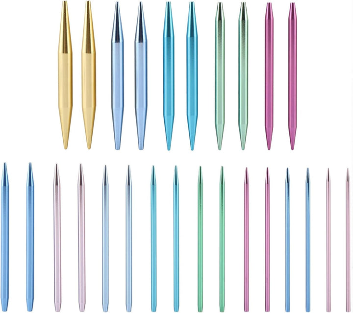 Bunte Rundstricknadelsets, Austauschbares Aluminium-Häkelset für DIY-Geschenke, 13 Strickpickel der