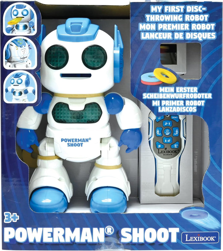 Lexibook, Powerman® Shoot - Mein erster Wurfscheibenroboter, Programmierbarer Ferngesteuerter Robote