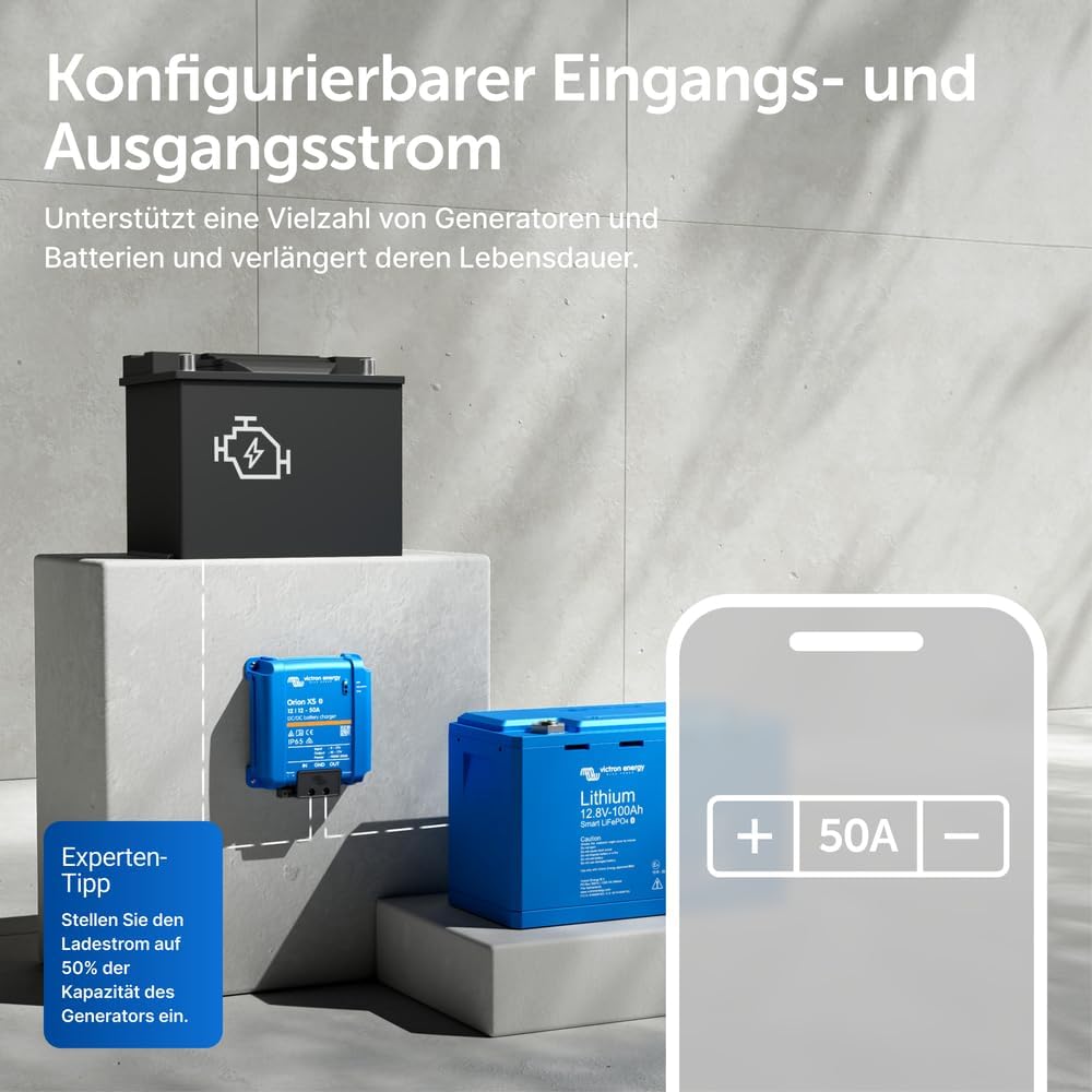 Victron Energy Orion XS Smart DC zu DC Ladegerät 12/12 50A (700W) - ORI121217050- mit EMC-Verbesseru
