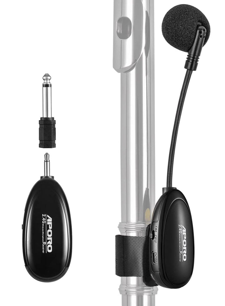 2.4G Drahtlos Flute Mikrofon Umbinden Musikinstrumente Mikrofon, Drahtloser Empfänger und Sender, fü