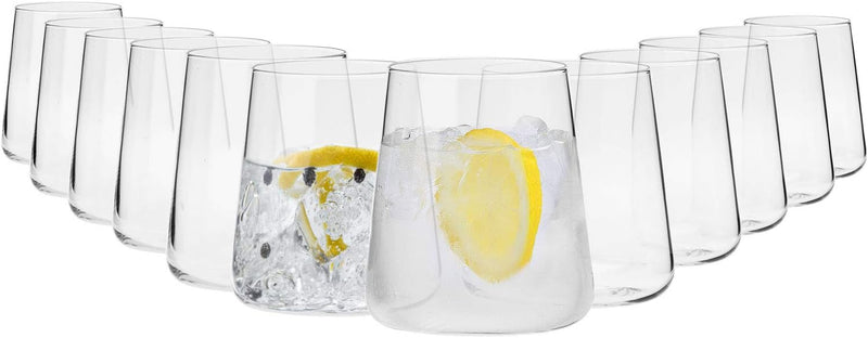 KROSNO Gin Gläser Wassergläser Weissweingläser Trinkgläser | Set von 12 | 380 ML | Avant-Garde Kolle