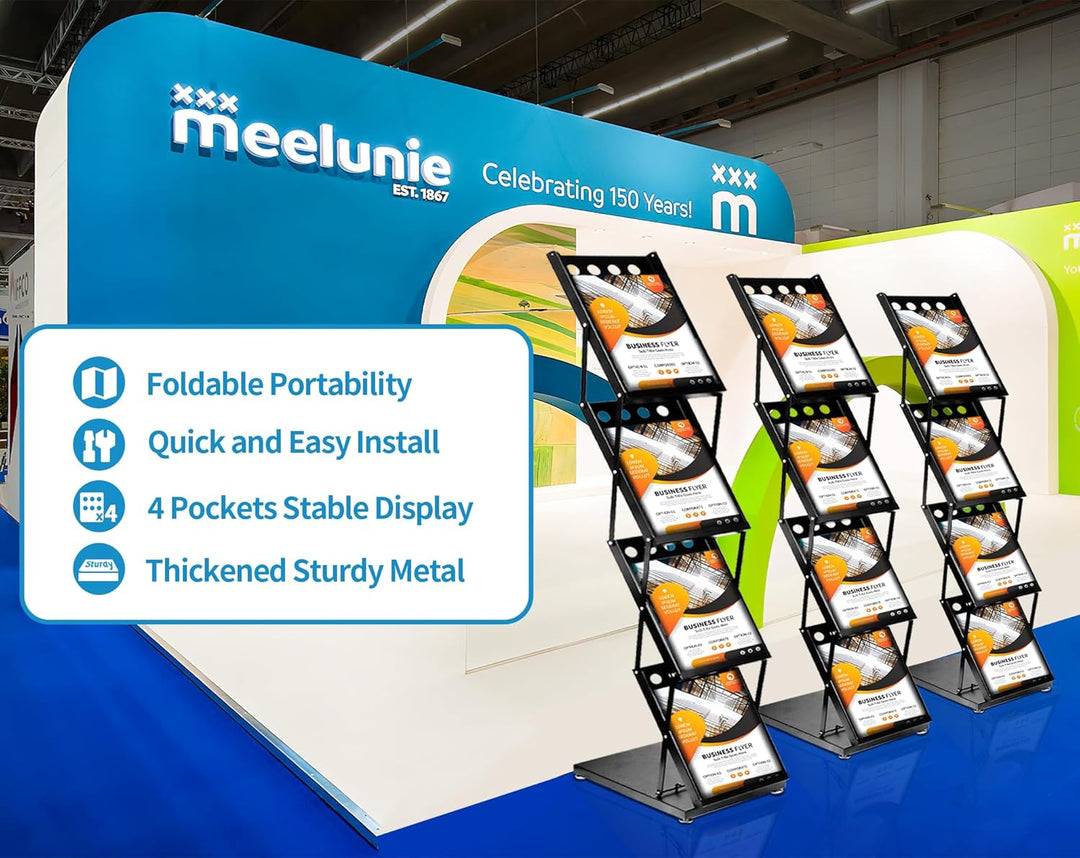 VAIIGO Prospektständer A4 aus Eisen – Faltbarer Flyer- & Zeitschriftenständer, Broschüren-Displaystä