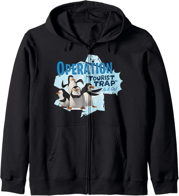 Madagascar Penguin Operation Tourist Trap Text Poster Kapuzenjacke
