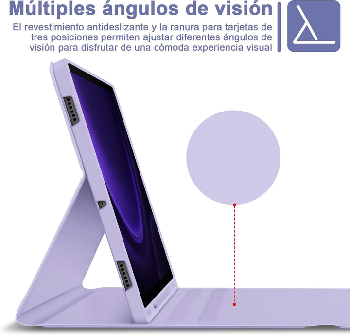 Bettdow für Samsung Galaxy Tab S9 FE/S9 2023 Tastatur Hülle, Lila (Spanisch), Lila