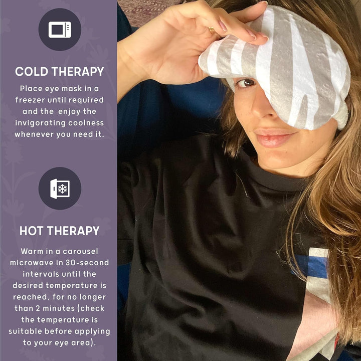 LEVEL Deep Therapy Lavender Weighted Wheat Eye Masks - Microwaveable & Freezable - Soothing Heat Mas
