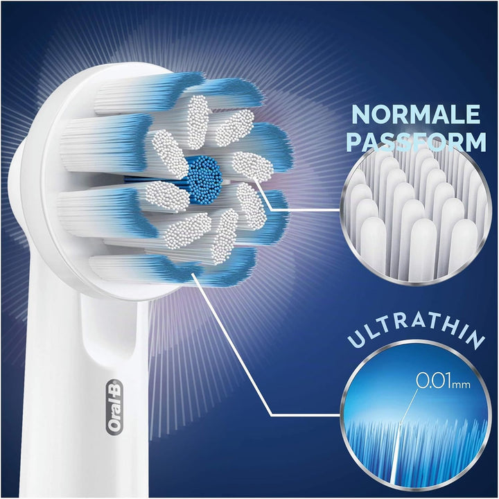 Oral-B Sensitive Clean Ersatzbürstenköpfe für elektrische Zahnbürste, Packung mit 3 Stück. Weiss 3 s