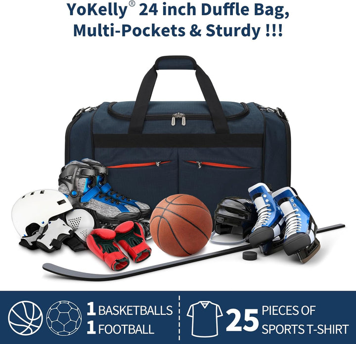 65L Sporttasche Herren Gross - 24 inch Reisetasche mit Hartem Boden und Schuhfach für Sport/Reisen 6
