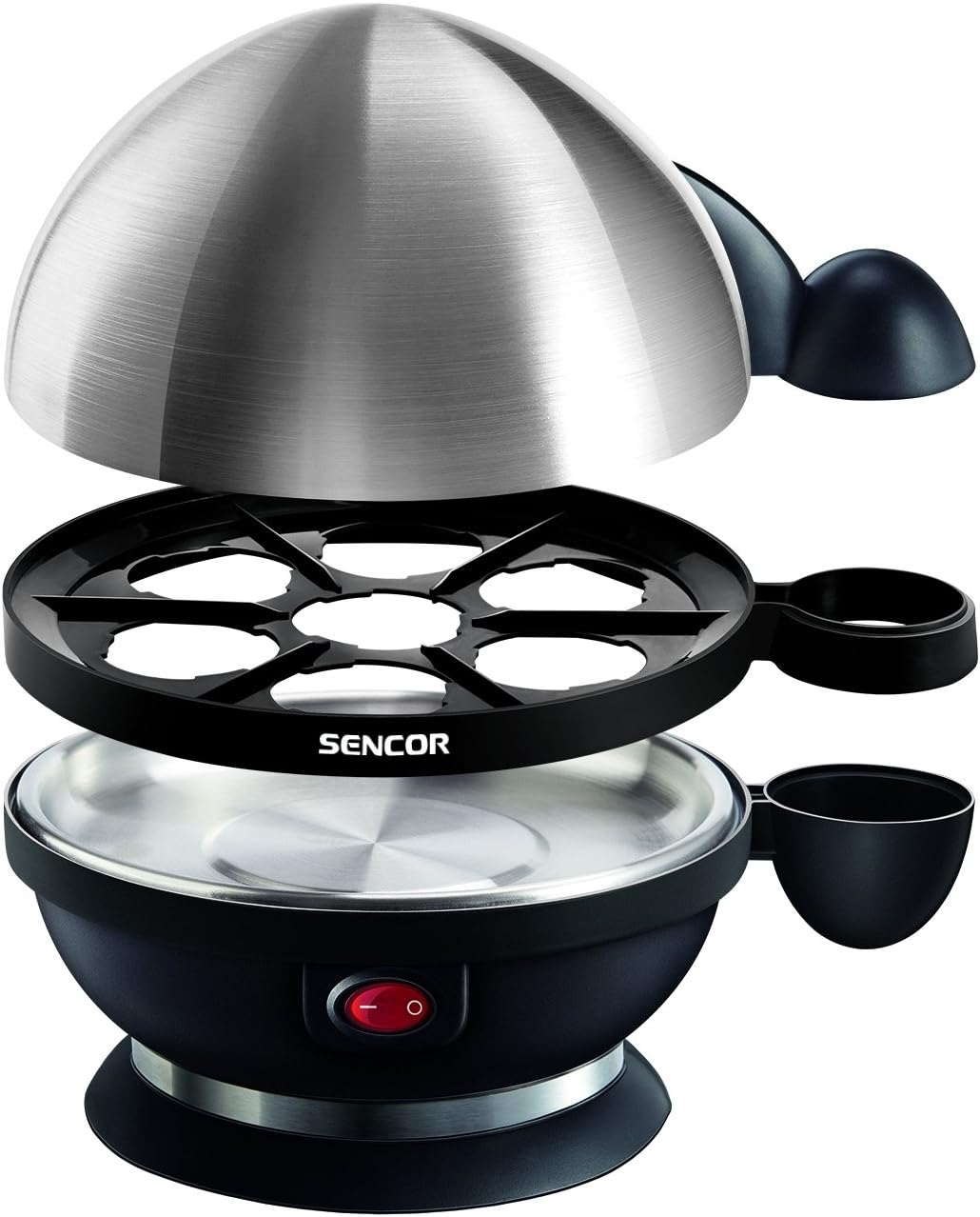 SENCOR SEG 720BS Eierkocher (380 Watt, Kapazität bis zu 7 Eier, 3 Kochstufen) schwarz