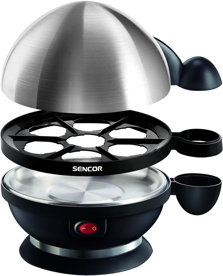 SENCOR SEG 720BS Eierkocher (380 Watt, Kapazität bis zu 7 Eier, 3 Kochstufen) schwarz