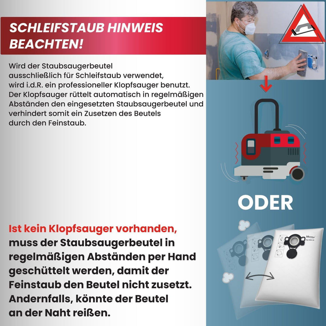 McFilter I 10 Staubsaugerbeutel kompatibel mit MAKITA VC2000L VC2010L VC2012L VC2511L VC2512L VC3011