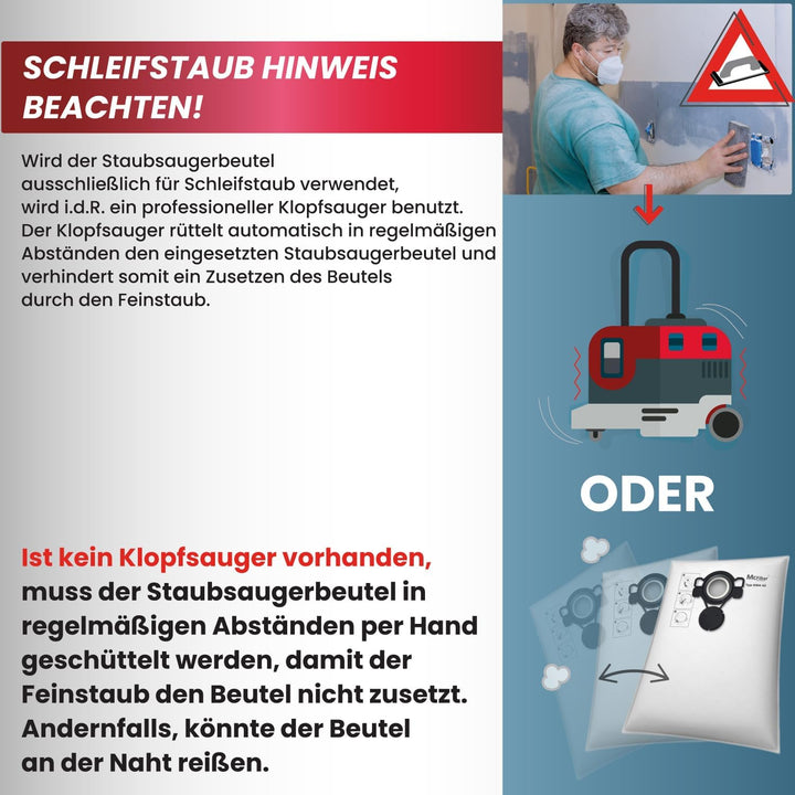 McFilter I 10 Staubsaugerbeutel kompatibel mit MAKITA VC2000L VC2010L VC2012L VC2511L VC2512L VC3011