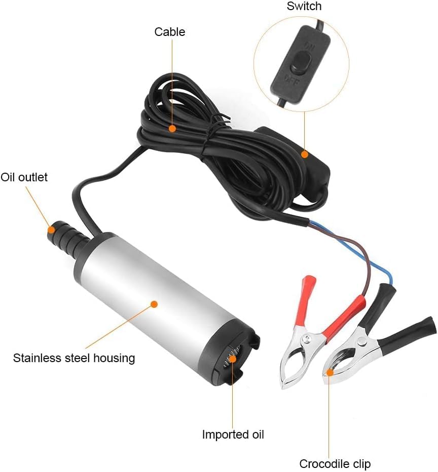 12 V 3,8 cm -/Wasser-/Kerosinpumpe, elektrisch, Edelstahl, 8500 r/m
